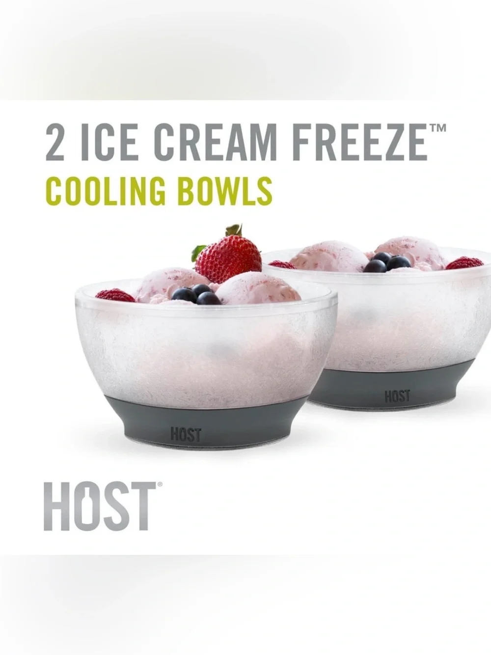 HOST freeze cooling bowls for ice cream, yogurt, cereal (Set of 2)